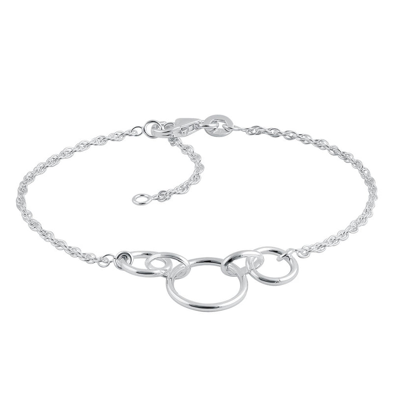 Sterling Silver Triple Round Link Bracelet