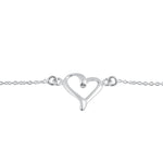 Sterling Silver Cursive Heart Bracelet