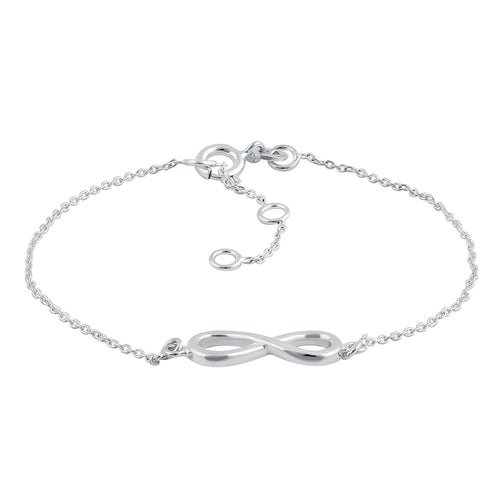 Sterling Silver 7.3mm x19.5mm Infinity Bracelet
