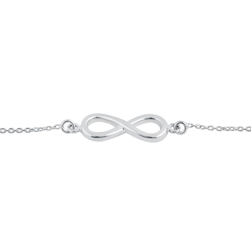 Sterling Silver 7.3mm x19.5mm Infinity Bracelet