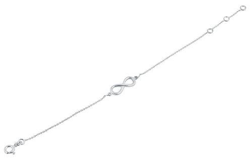 Sterling Silver 7.3mm x19.5mm Infinity Bracelet