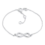 Sterling Silver 7.3mm x19.5mm Infinity Bracelet