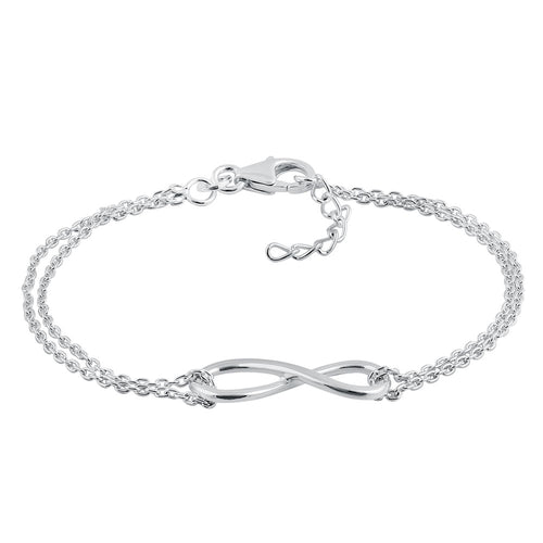 Sterling Silver 8.8mm x 23mm Infinity Bracelet