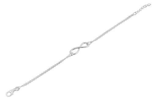 Sterling Silver 8.8mm x 23mm Infinity Bracelet