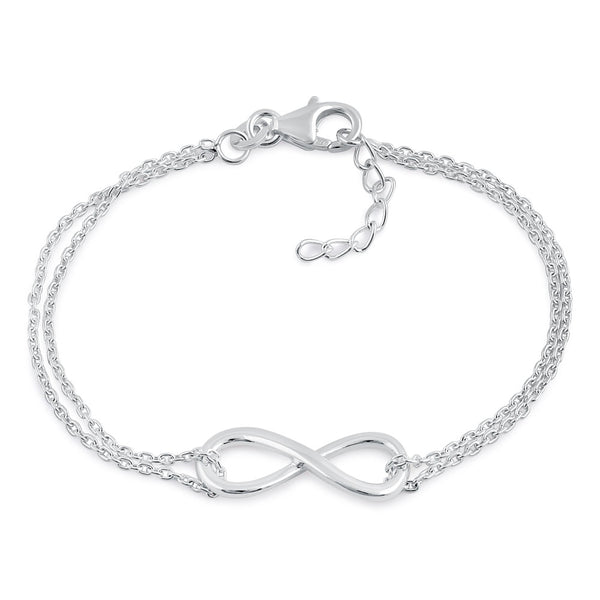 Sterling Silver 8.8mm x 23mm Infinity Bracelet