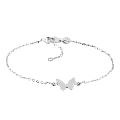 Sterling Silver Simple Butterfly Bracelet