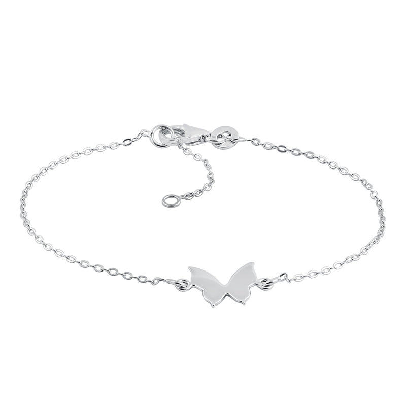 Sterling Silver Simple Butterfly Bracelet