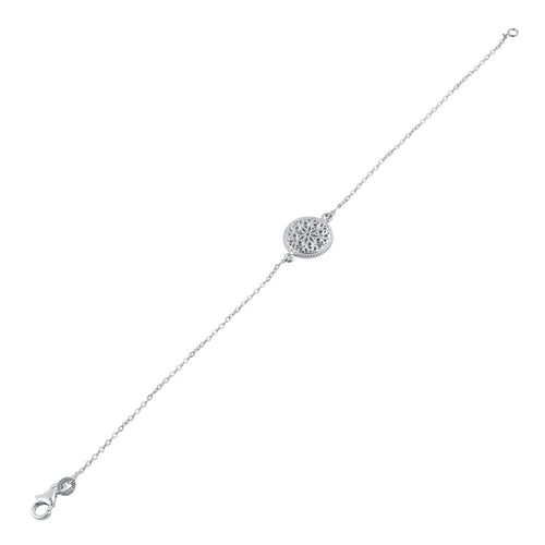 Sterling Silver Vintage Flower Bracelet