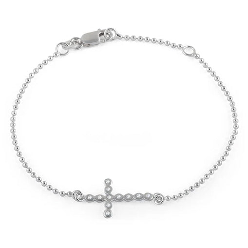 Sterling Silver Cross Bead Bracelet