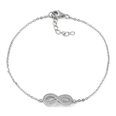 Sterling Silver Infinity Clear CZ Bracelet