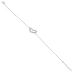 Sterling Silver Clear CZ Heart Bracelet