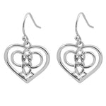 Sterling Silver Dangling Celtic Heart Earrings