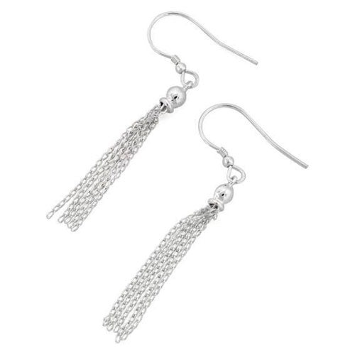 Sterling Silver Hanging Chains Dangle Earrings
