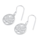 Sterling Silver Tree of Life Hook Earrings