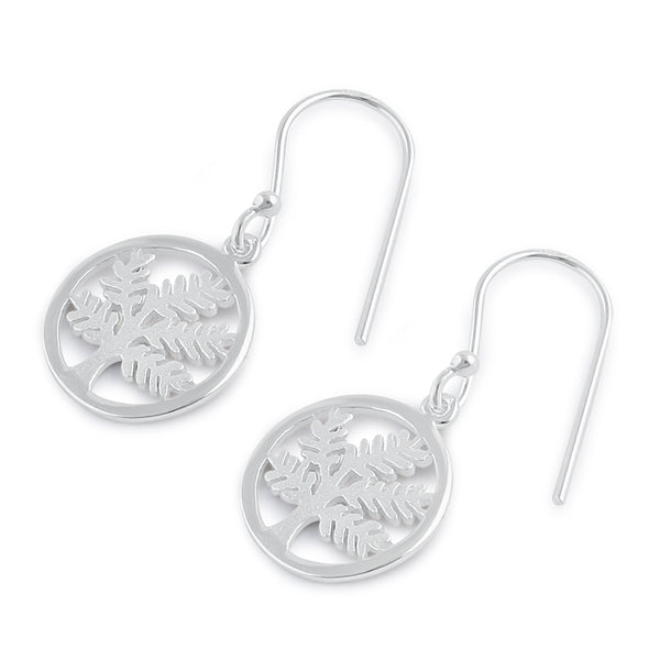 Sterling Silver Tree of Life Hook Earrings