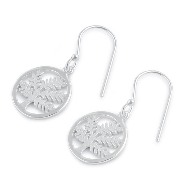 Sterling Silver Tree of Life Hook Earrings