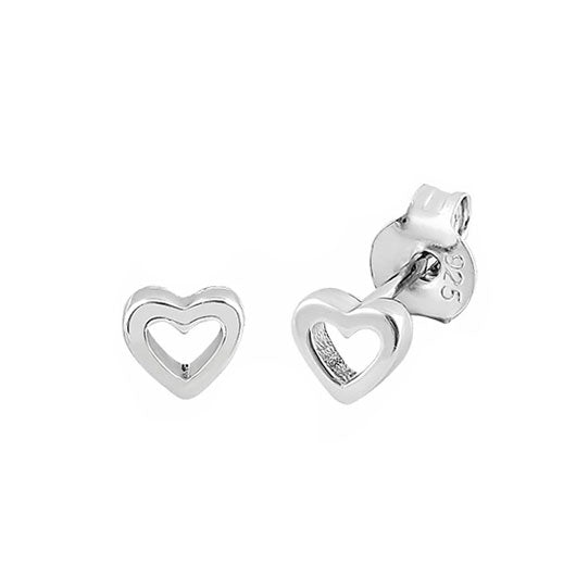 Sterling Silver Heart Stud Earrings