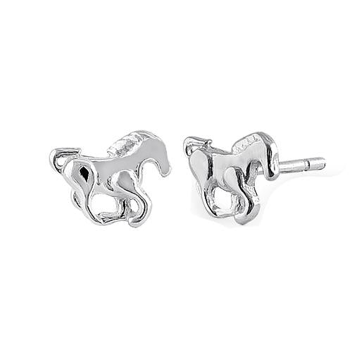 Sterling Silver Horse Earrings