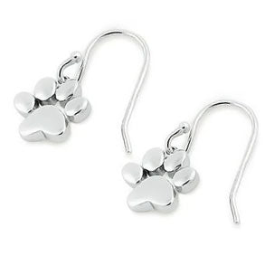 Sterling Silver Paw Earrings