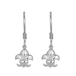 Sterling Silver Fleur De Lies Dangle Earrings