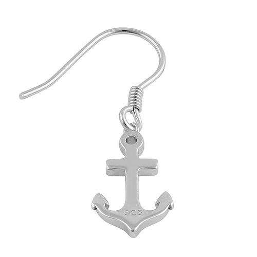 Sterling Silver Anchor Dangle Earrings