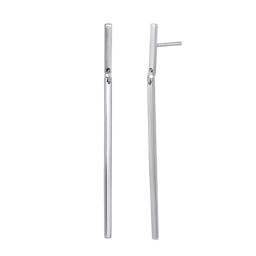 Sterling Silver Dangling Bar Earrings