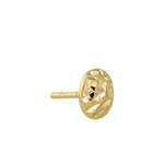 Sterling Silver Yellow Gold 8mm Diamond Cut Earrings