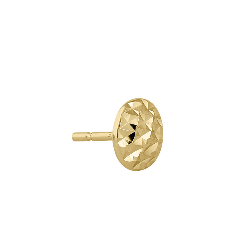 Sterling Silver Yellow Gold 8mm Diamond Cut Earrings