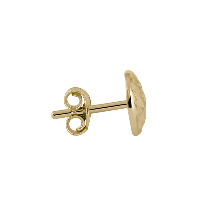 Sterling Silver Yellow Gold 8mm Diamond Cut Earrings