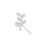 Sterling Silver Trendy Leaf Stud Earrings