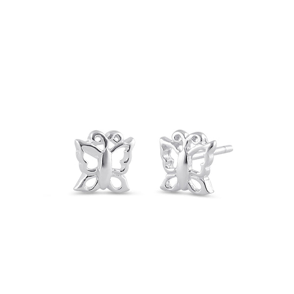 Sterling Silver Butterfly Stud Earrings