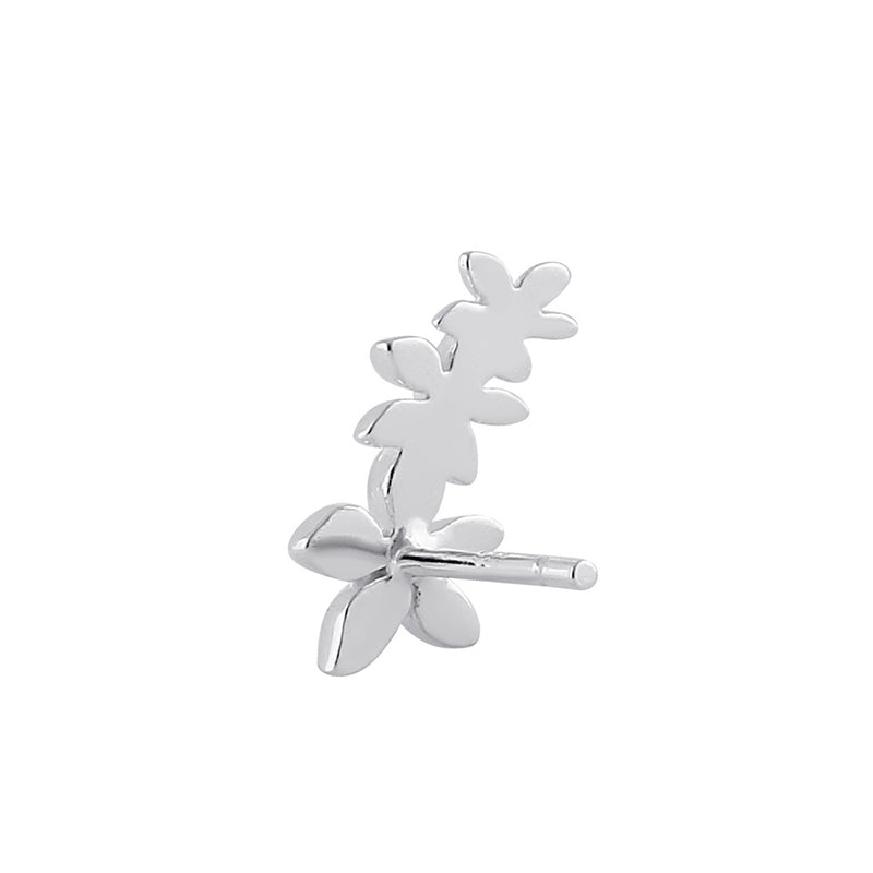 Sterling Silver Small Plumeria Climber Earrings