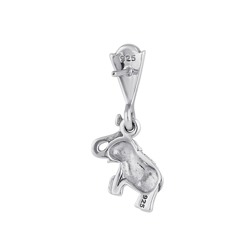 Sterling Silver Elephant Marcasite Dangle Earrings