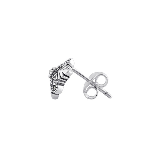 Sterling Silver Snowflake Marcasite Stud Earrings