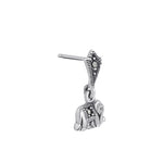 Sterling Silver Baby Elephant Marcasite Dangle Earrings