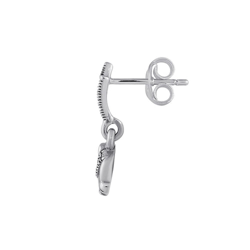Sterling Silver Baby Elephant Marcasite Dangle Earrings