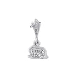 Sterling Silver Baby Elephant Marcasite Dangle Earrings