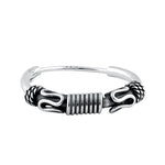 Sterling Silver 2.5mm x 14.0mm Bali Swirl Hoop Earrings