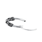 Sterling Silver 2.5mm x 14.0mm Bali Swirl Hoop Earrings