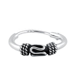 Sterling Silver 2.5mm x 12.0mm Bali Swirl Hoop Earrings