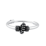 Sterling Silver 4.5mm x 14.0mm Corrugated Bali Bead Hoop Earrings