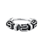 Sterling Silver 3.5mm x 14.0mm Triple Swirl Bali Hoop Earrings