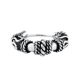 Sterling Silver 4.0mm x 14.0mm Bali Rope Hoop Earrings