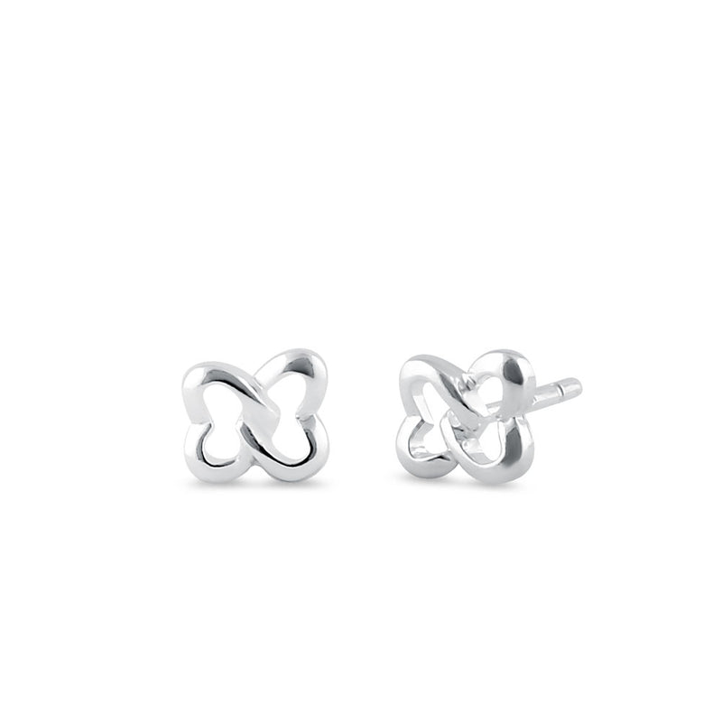 Sterling SIlver Twisted Hearts Stud Earrings