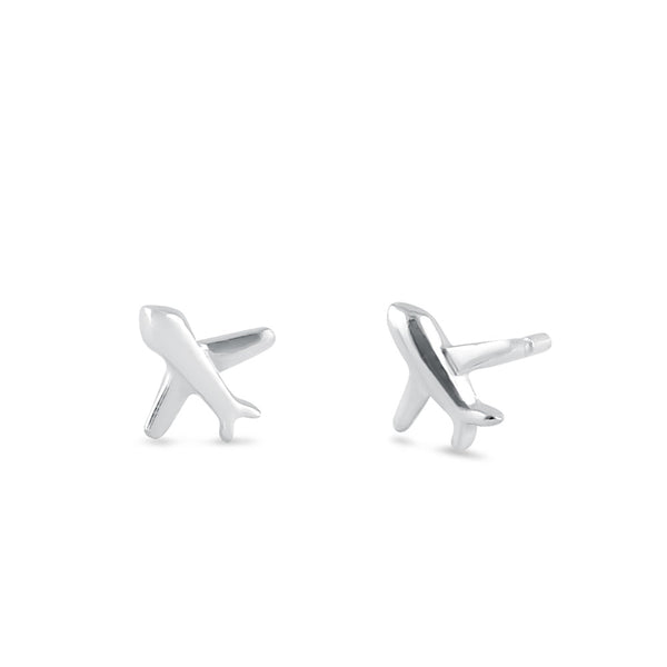 Sterling SIlver Airplane Stud Earrings