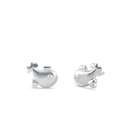 Sterling SIlver Happy Fish Stud Earrings