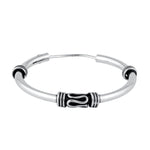 Sterling Silver 1.7mm x 25.5mm Bali Rope and Swirl Hoop Earrings