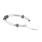Sterling Silver 1.7mm x 25.5mm Bali Rope and Swirl Hoop Earrings