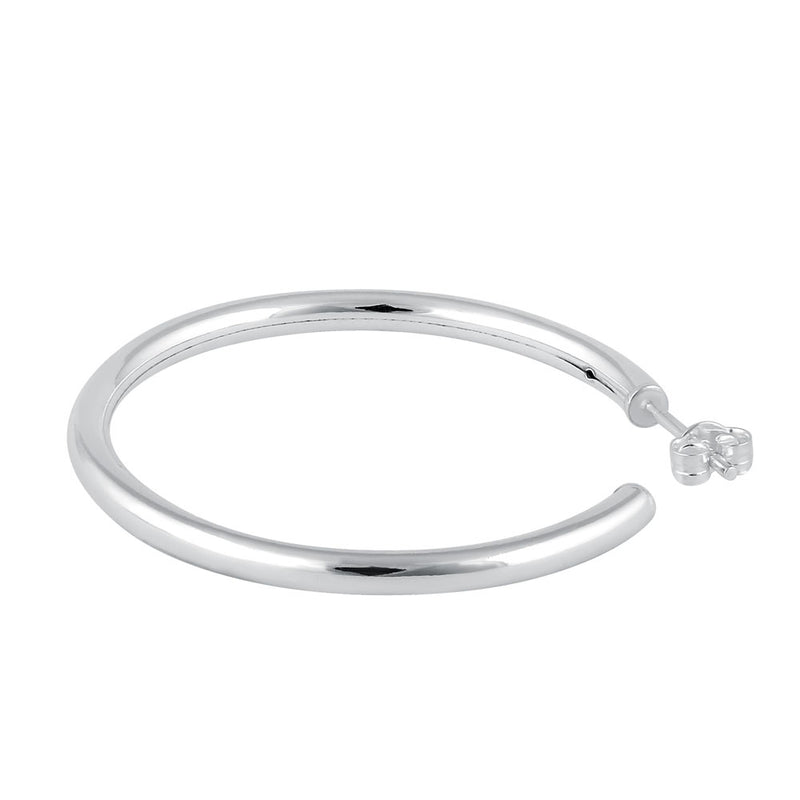 Sterling Silver 2.5mm x 35.0mm Hoop Earrings