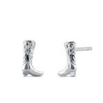 Sterling Silver Boot Stud Earrings